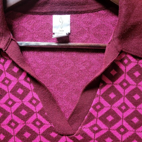 Joie Knit Collared Top, sz XL - Picture 5 of 10